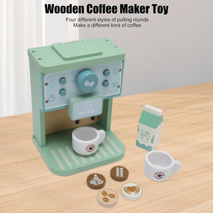 Wooden Coffee Maker Toys Kids Simulation Coffee Maker Pretend Playsets