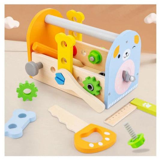 Wooden Portable Tool Box Play Set Toy for Kids